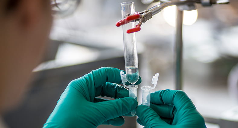 scientist with test tube