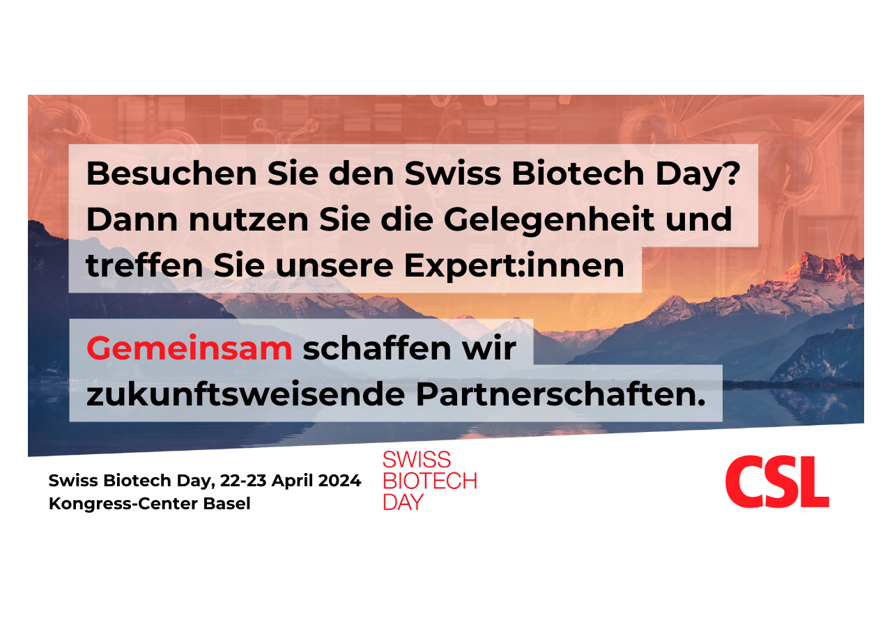Call to Action um unsere Expert:innen am Swiss Biotech Day 2024 zu treffen