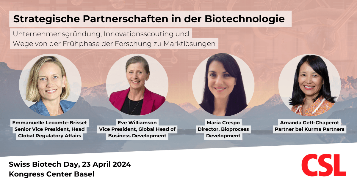 Paneldiskussion und Panellistinnen Swiss Biotech Day 2024