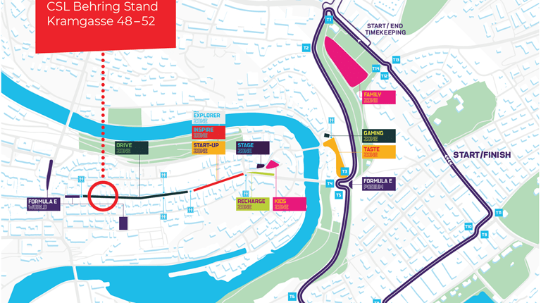 Sitemap of the  Swiss E-Prix in Bern, taking place 22 June 2019