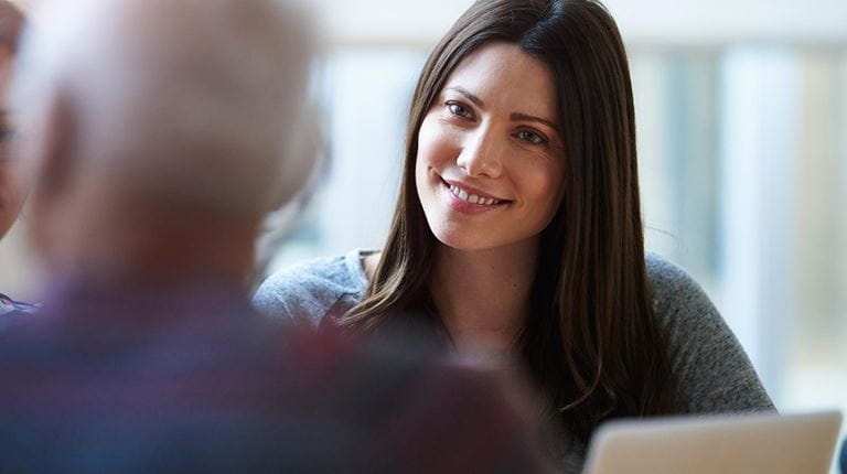 Female employee at a meeting
