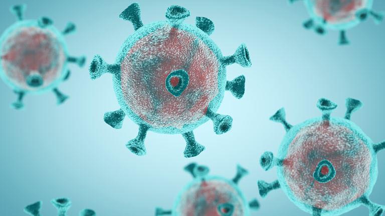 coronavirus on a blue background